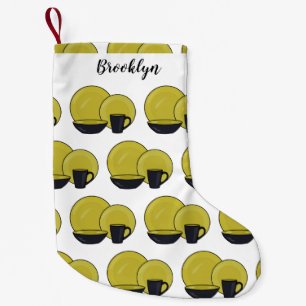 Cartoon illustratie tableware instellen kleine kerstsok