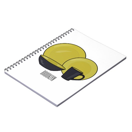 Cartoon illustratie tableware instellen notitieboek (Linkerzijde)