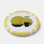 Cartoon illustratie tableware instellen poker chips (Enkel)
