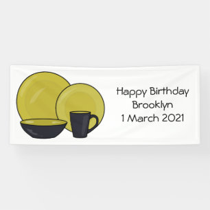 Cartoon illustratie tableware instellen spandoek