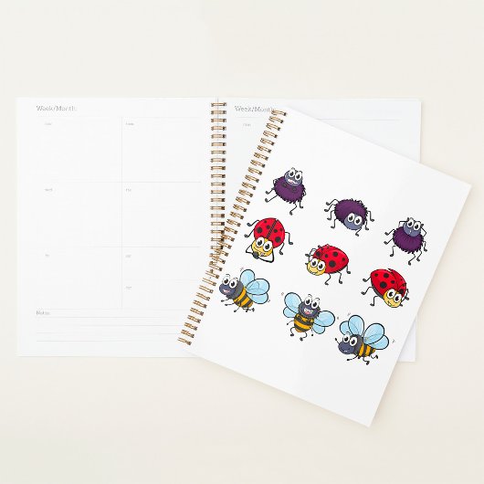 Cartoon Insects Funny Bees Ladybugs Spiders Planner