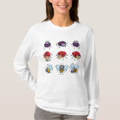 Cartoon Insects Funny Bees Ladybugs Spiders T-shirt (Voorkant)