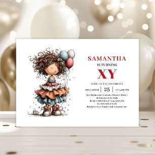 Cartoon Invitation d'anniversaire amusante pour un