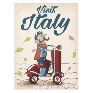 cartoon Italië reisbriefkaart. Tafelkleed
