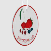 Cartoon jaar kerst in Berry Ornament (voorkant)