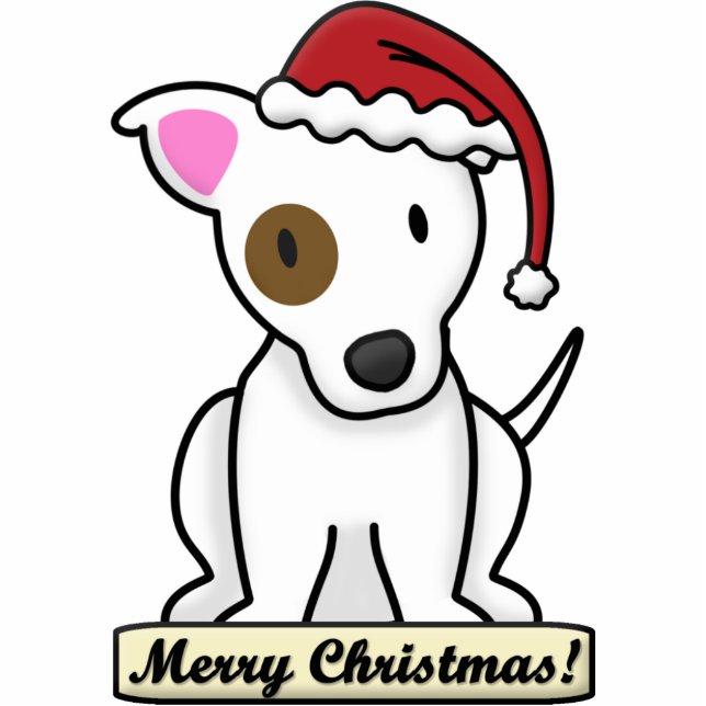 Cartoon Jack Russell kerstversiering Fotobeeldje Ornament (Voorkant)