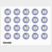 Cartoon Jack Russell Terrier Ronde Sticker (Vel)