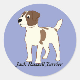 Cartoon Jack Russell Terrier Ronde Sticker
