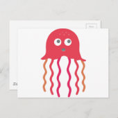 Cartoon Jellyfish Briefkaart (Voorkant / Achterkant)