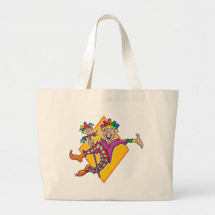 Cartoon Jester Grote Tote Bag