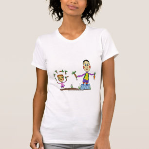 Cartoon jongen en mannen jongleren t-shirt