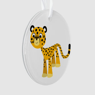 Cartoon joyeux Cheetah Acrylique Ornement
