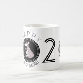 Cartoon Joyeux Rat chinois Nouvel An 2020 Mug blan (Centre)