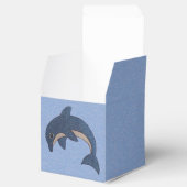 Cartoon Jumping Dolfijn Glitterij Donkerblauw Wit Bedankdoosjes (Geopend)