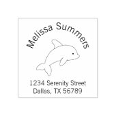 Cartoon Jumping Dolphin Adres 1w Rubberstempel (Afrduk)