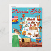 Cartoon Kaart van Arizona (Voorkant / Achterkant)