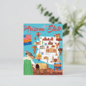 Cartoon Kaart van Arizona (Staand voorkant)