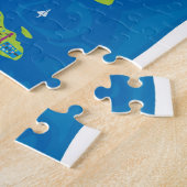 Cartoon Kaart van de Wereldpuzzel Legpuzzel (Zijkant)