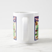 Cartoon Kaart Wyoming Extra Grote Beker (Achterkant)