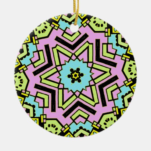 Cartoon Kaleidoscoop 01 Keramisch Ornament (Voorkant)