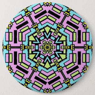 Cartoon Kaleidoscoop - kolossaal Ronde Button 6,0 Cm