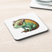 Cartoon kameleon illustratie bier onderzetter (Linkerzijde)