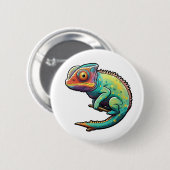 Cartoon kameleon illustratie ronde button 5,7 cm (Voorkant /achterkant)
