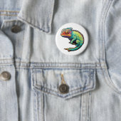 Cartoon kameleon illustratie ronde button 5,7 cm (In situ)