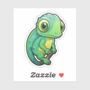 Cartoon kameleon illustratie sticker