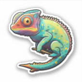 Cartoon kameleon illustratie sticker (Voorkant)