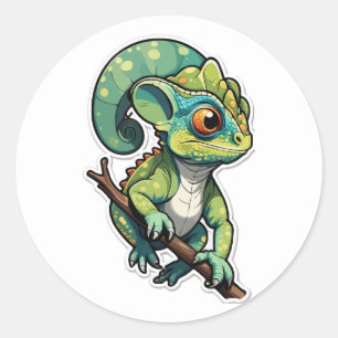 Cartoon Kameleon Sticker - Kleurrijk Reptiel