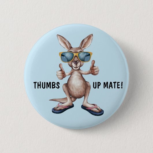 Cartoon Kangaroo Ronde Button 5,7 Cm (Voorkant)