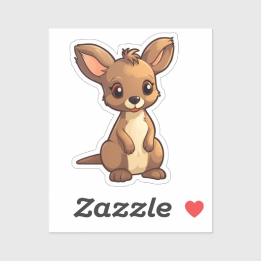 Cartoon kangoeroe sticker (Vel)