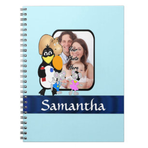 Cartoon karakter foto achtergrond notitieboek