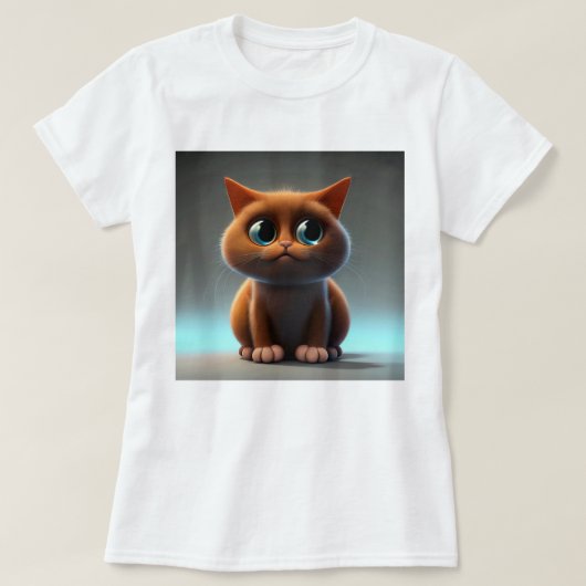 Cartoon karakter illustratie van een schattige kat t-shirt (Design voorkant)