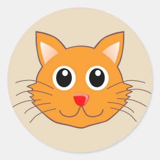 cartoon kat gezicht stickers (Voorkant)