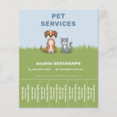 Cartoon Kat & Hond - Pet Tear Off Strips Flyer (Voorkant)