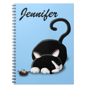 Cartoon Kat met speelgoed muis Notitieboek