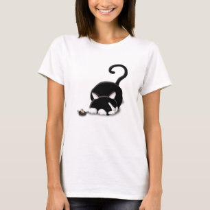 Cartoon Kat met speelgoed muis T-shirt