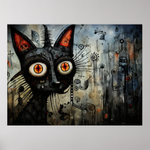 Cartoon kat poster