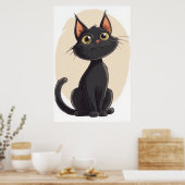 Cartoon Kat Poster (Keuken)