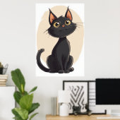 Cartoon Kat Poster (Thuiskantoor)