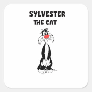 Cartoon kat uit de jaren 1940, jaren 1950, Vierkante Sticker