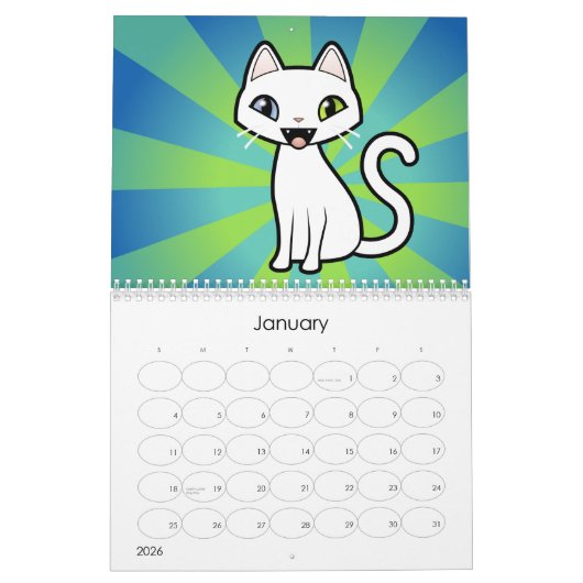Cartoon Katten 2012 (ontwerp uw eigen!) Kalender (Jan 2026)