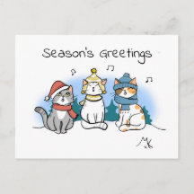 Cartoon Katten kerstcadeautjes voor zeehonden