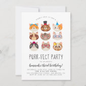 Cartoon Katten Kinder’ Gesponnen vogelfeest Kaart (Voorkant)