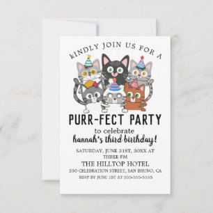 Cartoon Katten Kinder’ Gesponnen vogelfeest Kaart
