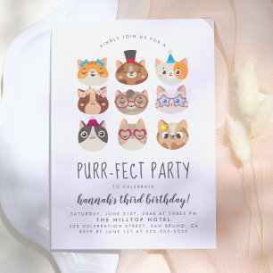 Cartoon Katten Kinder’ Gesponnen vogelfeest Kaart