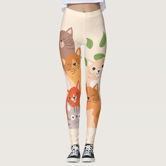 Cartoon Katten Teenslippers Leggings