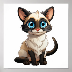 Cartoon kattenillustratie poster